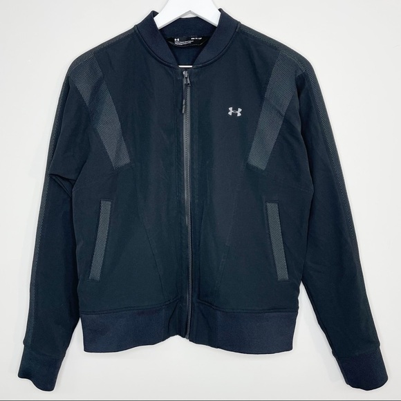Under Armour Athletic Bomber Black Jacket Size Small - Picture 1 of 10